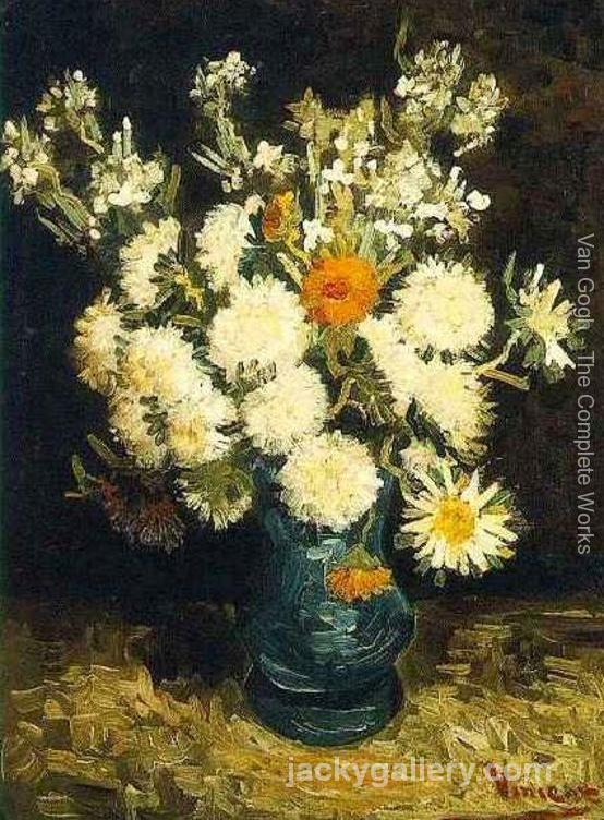 Flowers In Blue Vase, Van Gogh painting